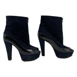 Marni Black Platform Peep Toe Heeled Boots | EU 37